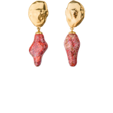 Lake Earrings With Small Twig Coral