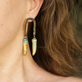 Alter Horseshoe Twig Earrings, Ocean