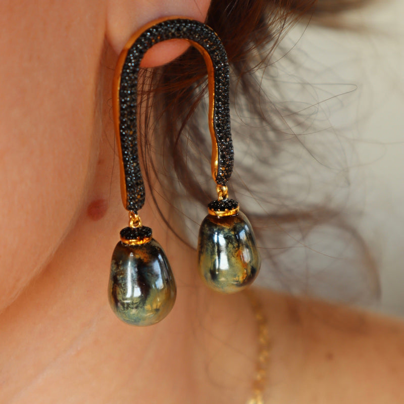 Alter Horseshoe Earrings With Drops